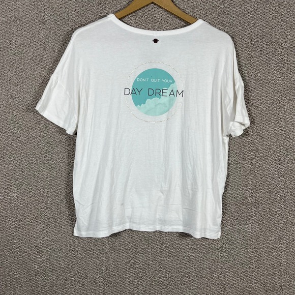 Calia By Carrie Underwood T Shirt Womens Large White Cropped Cut Out Graphic - Picture 7 of 12